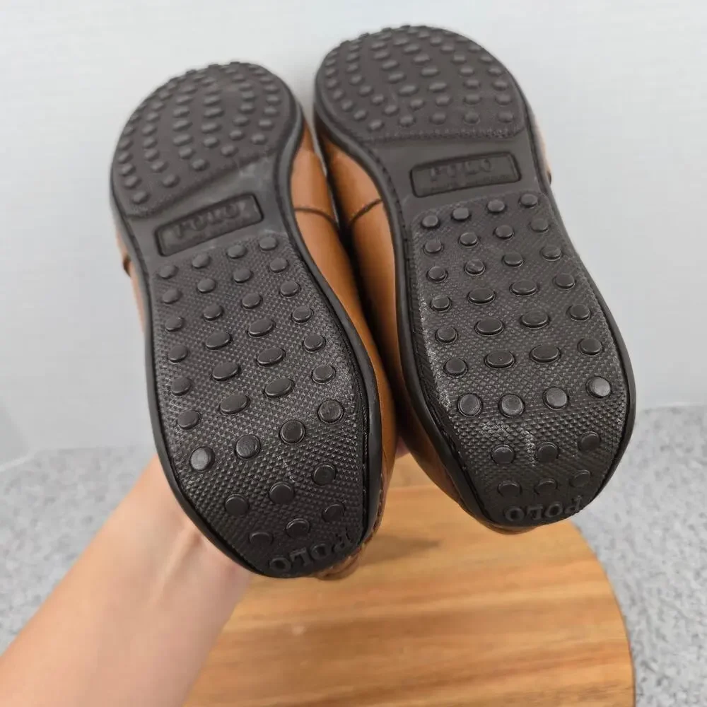 Polo Ralph Lauren Men 10.5D Reynold Brown Casual Full Strap Driving Penny Loafer